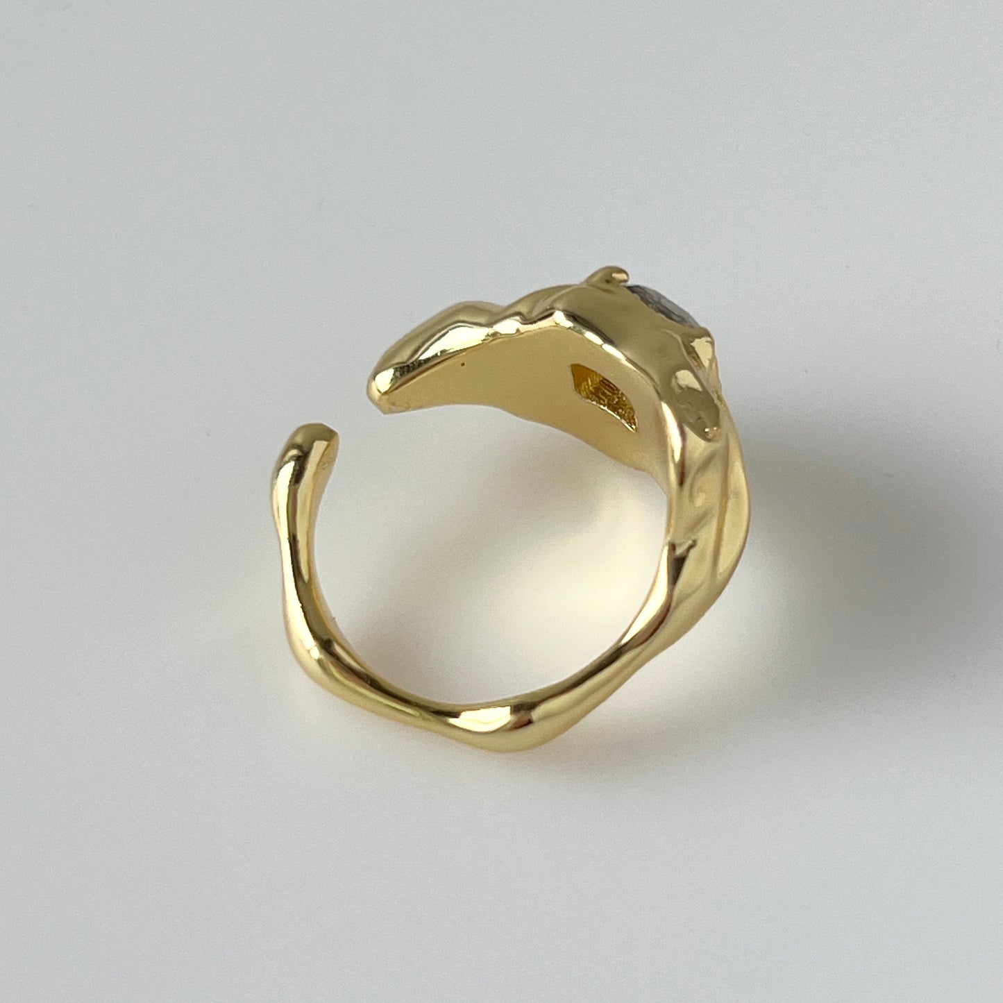 [ crystal shade ]  melt ring  gold  [ free size ]