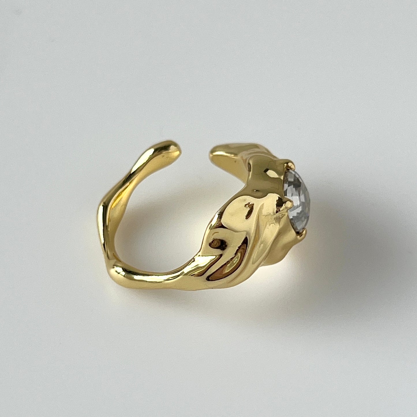 [ crystal shade ]  melt ring  gold  [ free size ]