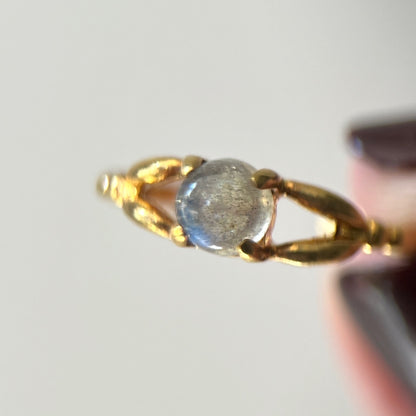 [ labradorite ] spring ring gold