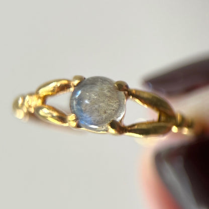 [ labradorite ] spring ring gold