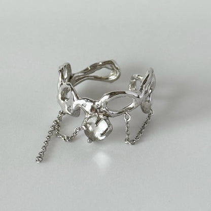 [ crystal ] nuanced mesh silver [ free size ]