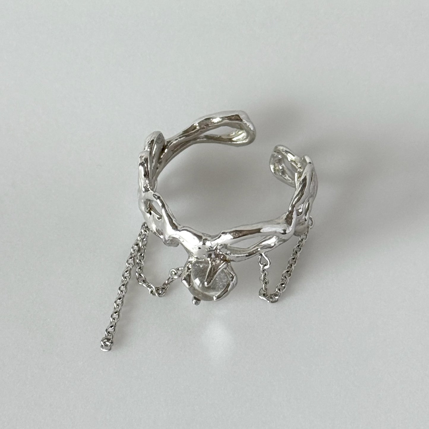 [ crystal ] nuanced mesh silver [ free size ]