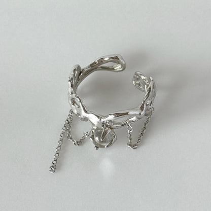 [ crystal ] nuanced mesh silver [ free size ]