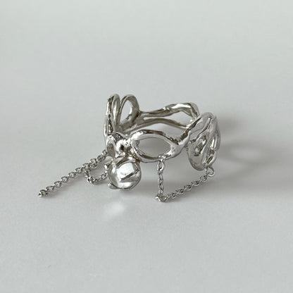 [ crystal ] nuanced mesh silver [ free size ]