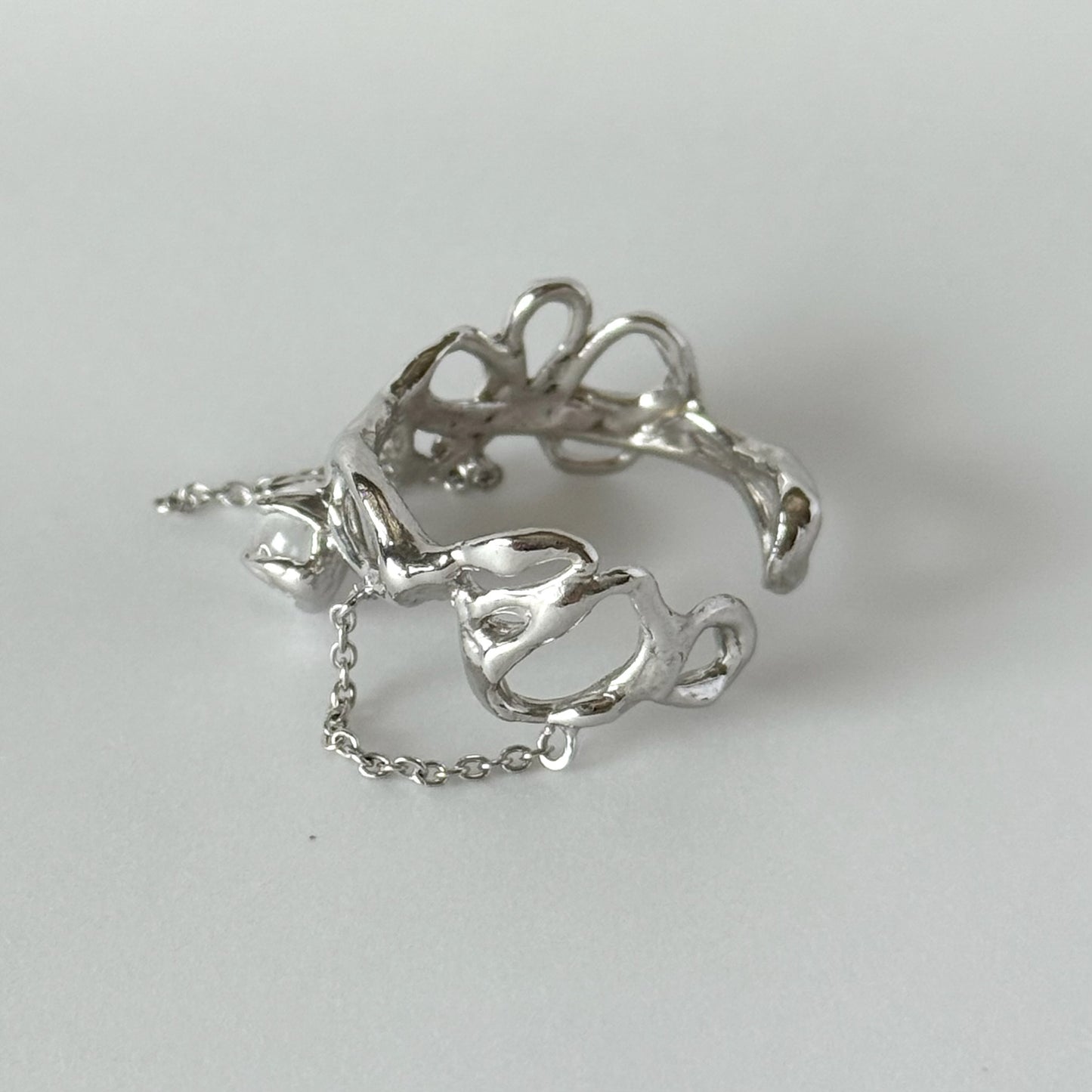 [ crystal ] nuanced mesh silver [ free size ]