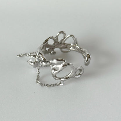 [ crystal ] nuanced mesh silver [ free size ]