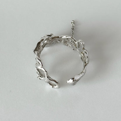 [ smoky quartz ] nuanced mesh silver [ free size ]