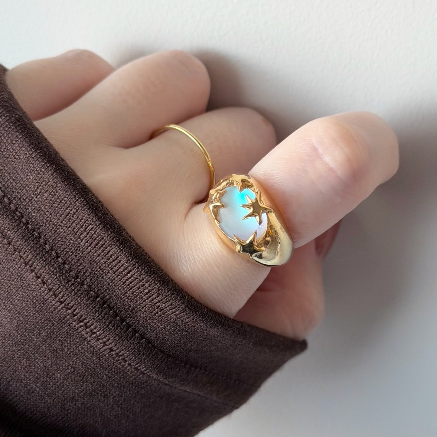 [ frost peach ] twinkle ring gold