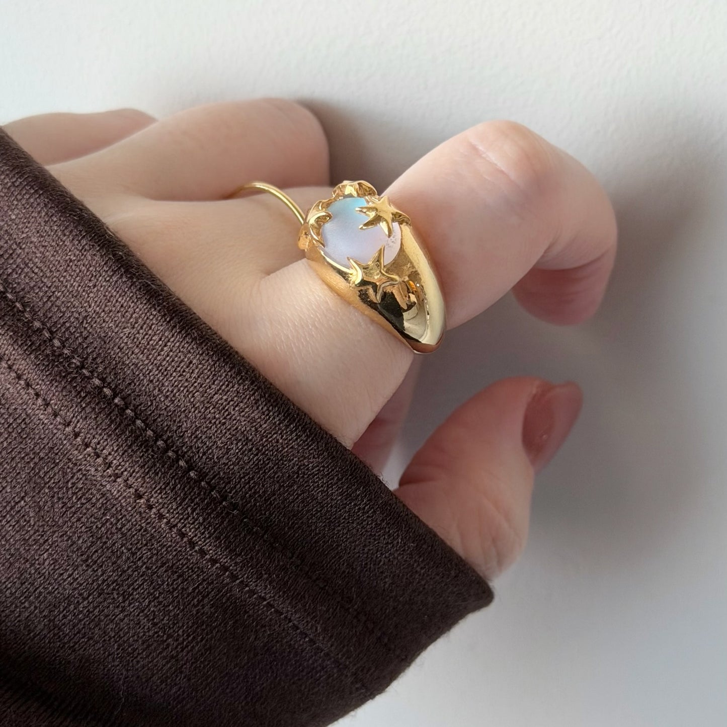 [ frost peach ] twinkle ring gold