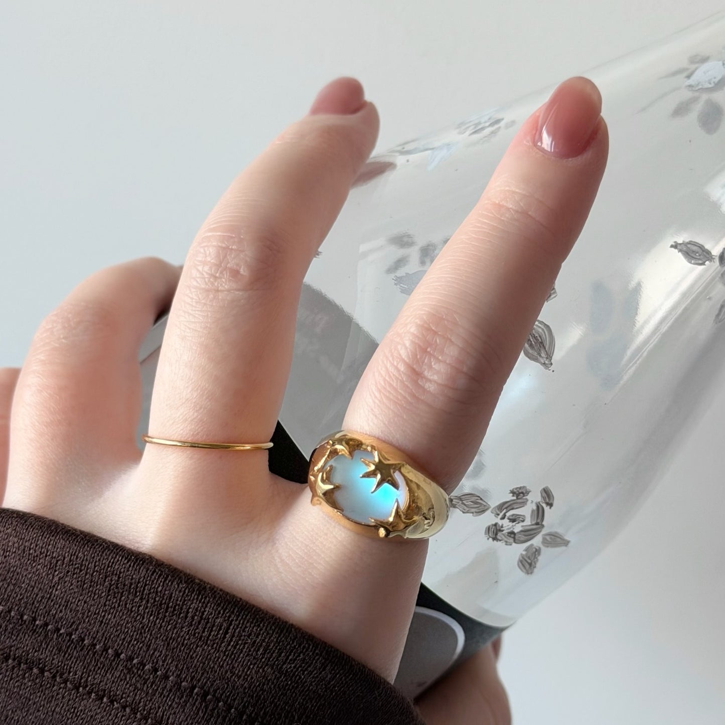 [ frost peach ] twinkle ring gold