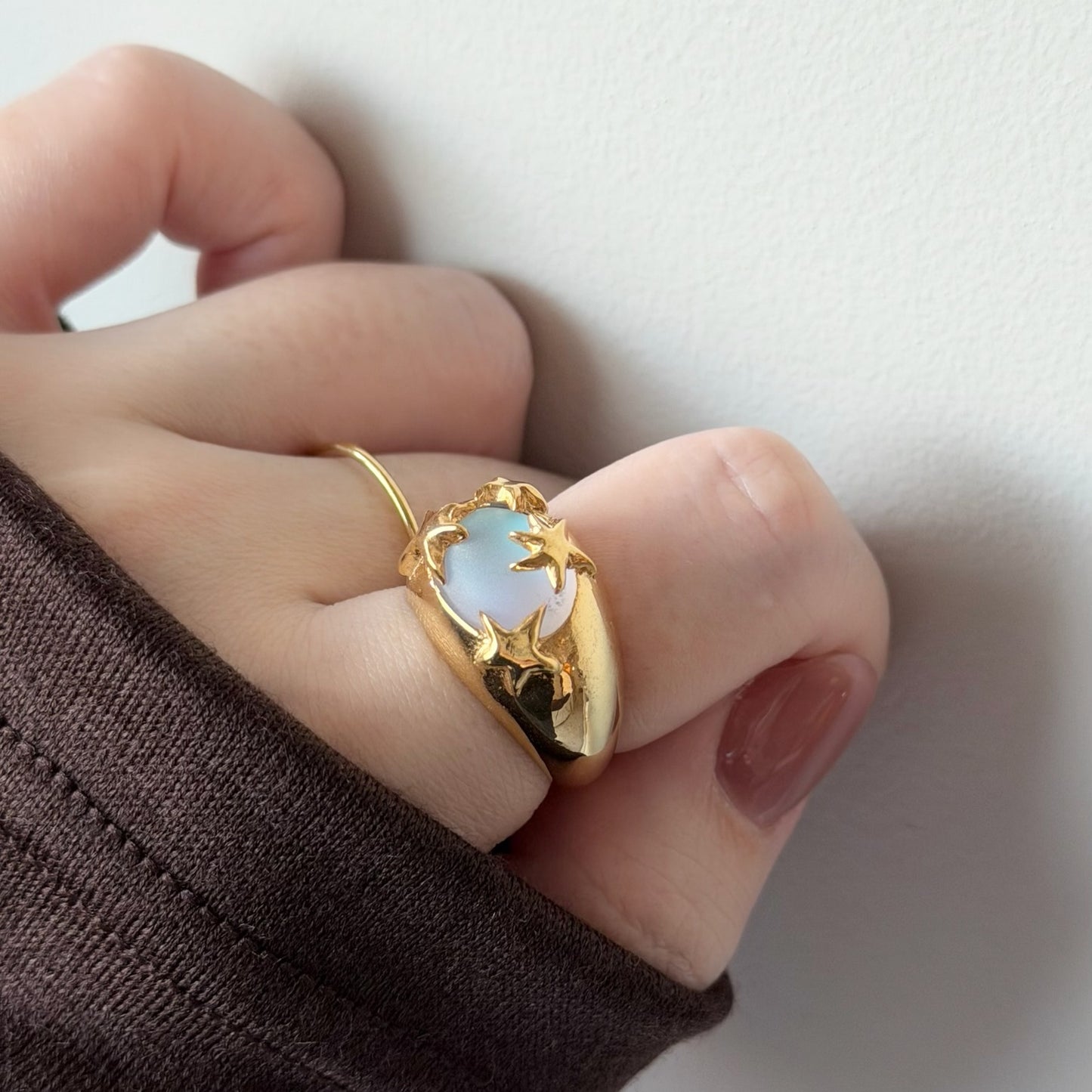 [ frost peach ] twinkle ring gold