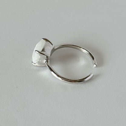 [ moon stone ] square faceted cut silver [ free size ]