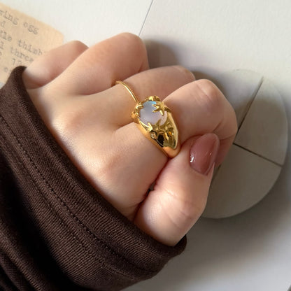 [ frost peach ] twinkle ring gold