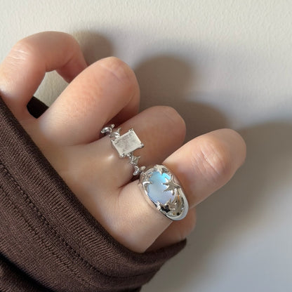 [ frost peach ] twinkle ring silver