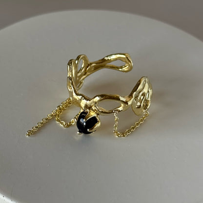 [ labradorite ] nuanced mesh gold [ free size ]