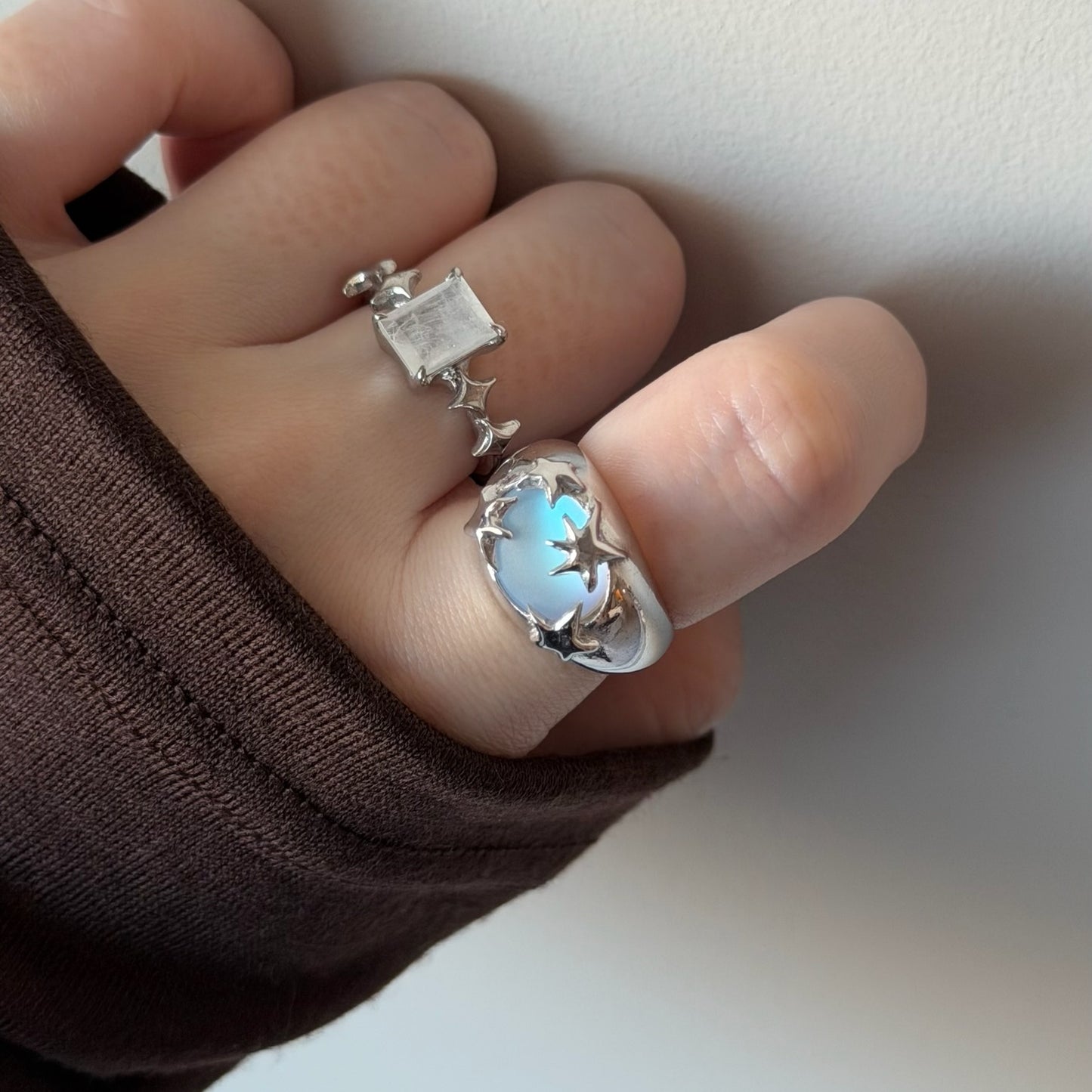 [ frost peach ] twinkle ring silver