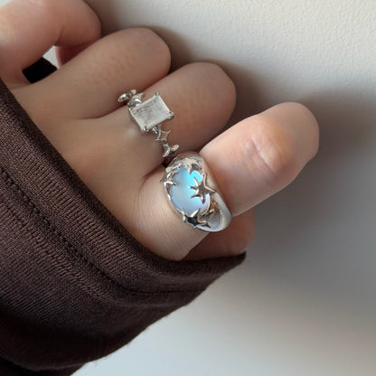 [ frost peach ] twinkle ring silver