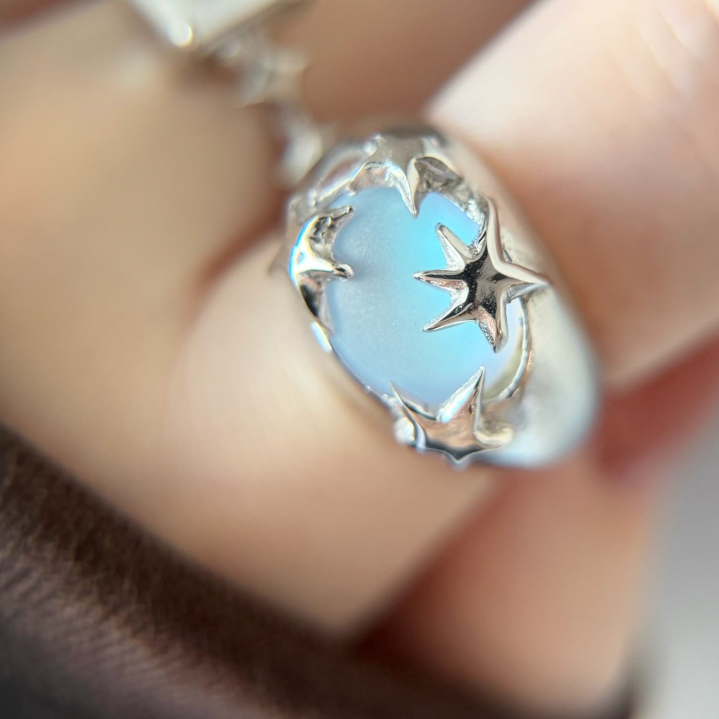 [ frost peach ] twinkle ring silver
