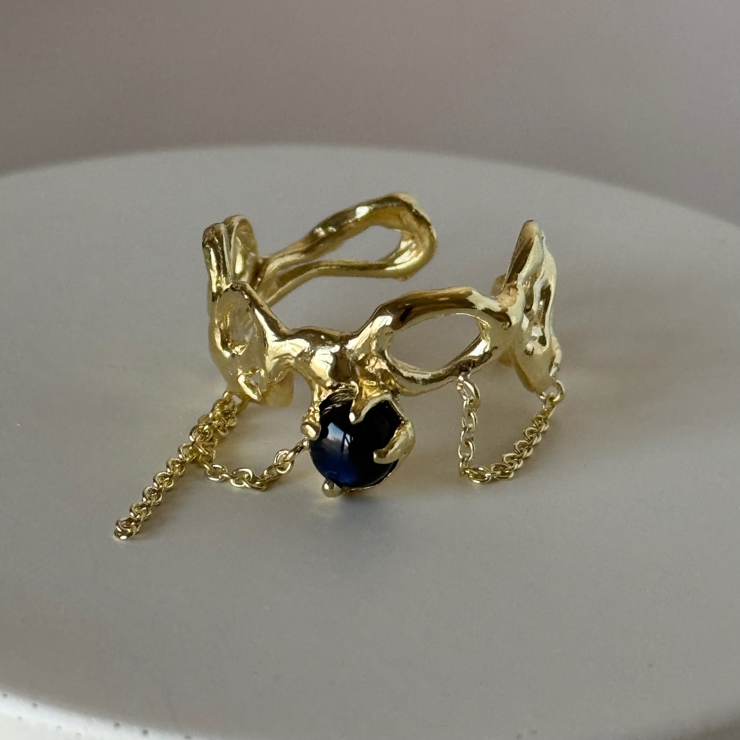 [ labradorite ] nuanced mesh gold [ free size ]