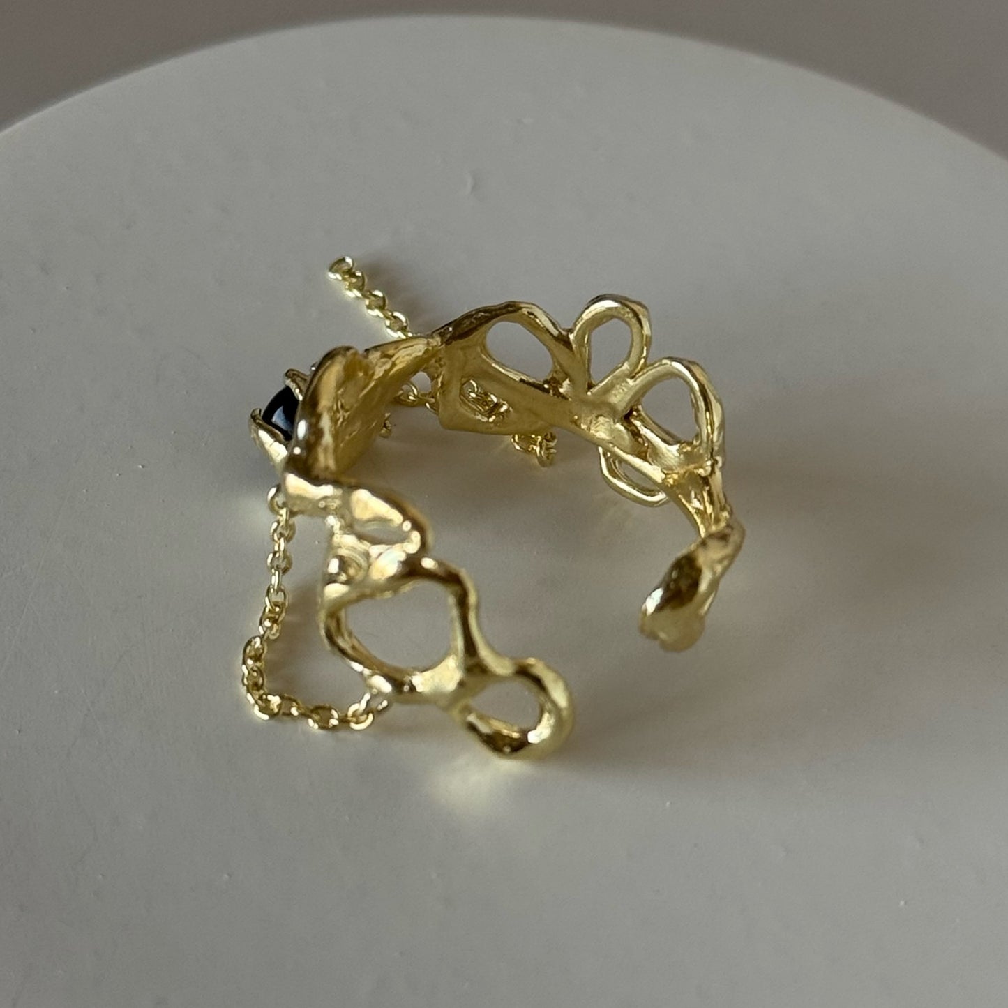 [ labradorite ] nuanced mesh gold [ free size ]