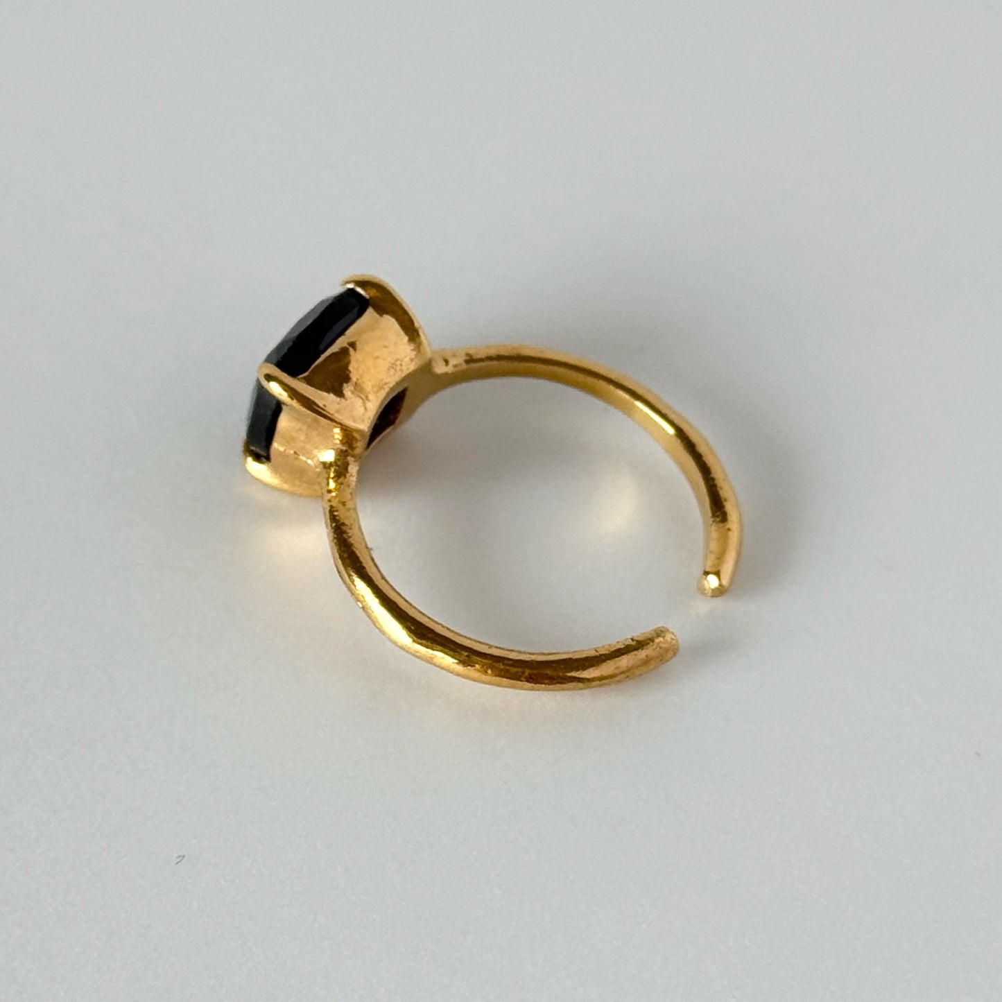 [ black spinel ] square faceted cut gold [ free size ]