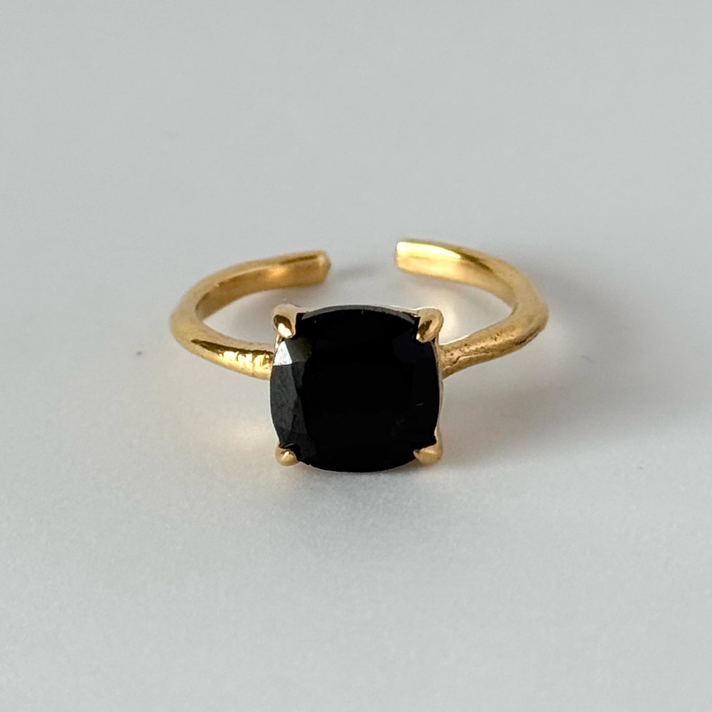 [ black spinel ] square faceted cut gold [ free size ]