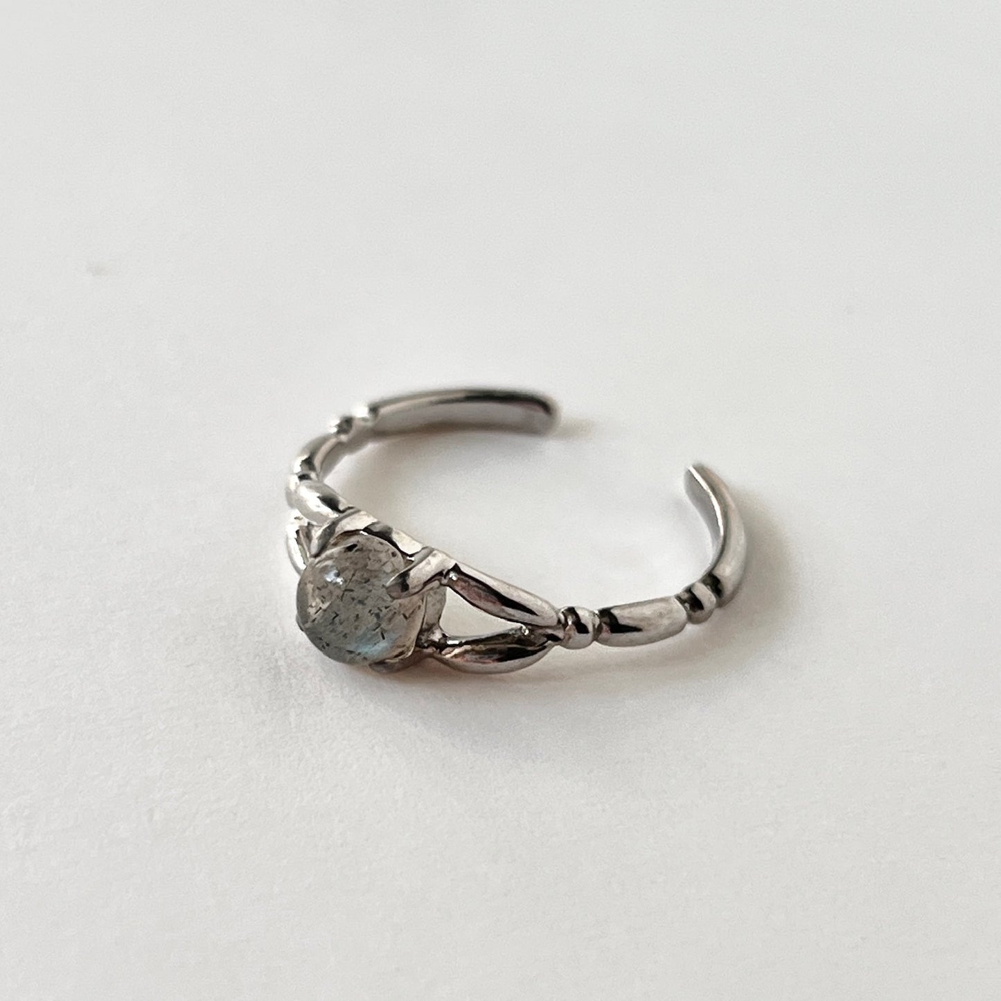 [ labradorite ] spring ring silver