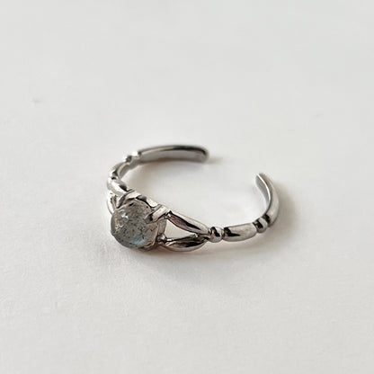 [ labradorite ] spring ring silver