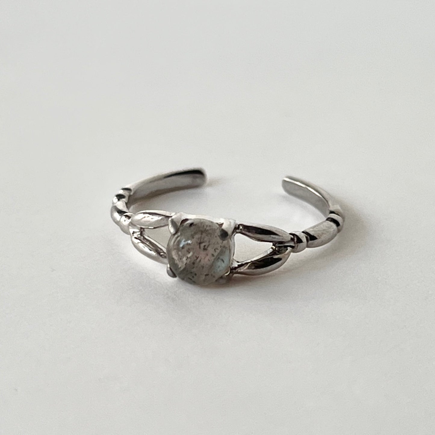 [ labradorite ] spring ring silver