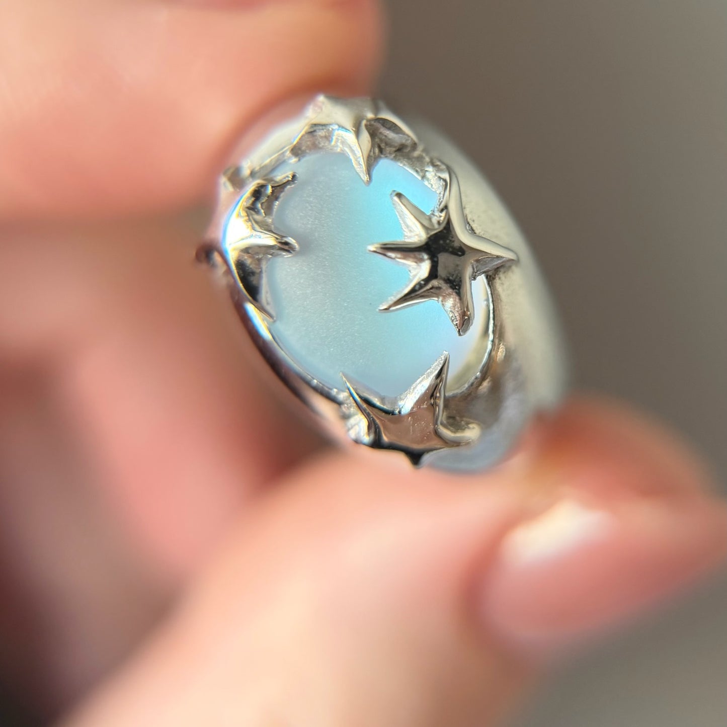 [ frost peach ] twinkle ring silver