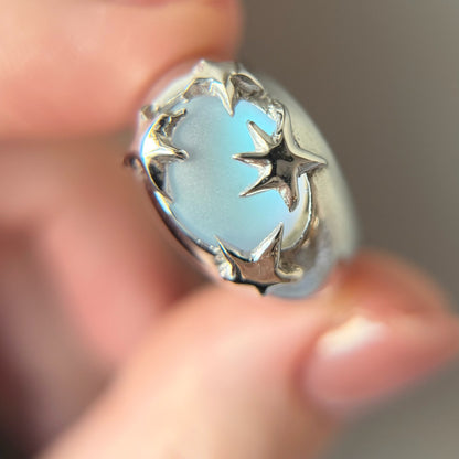 [ frost peach ] twinkle ring silver
