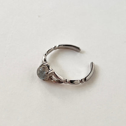 [ labradorite ] spring ring silver