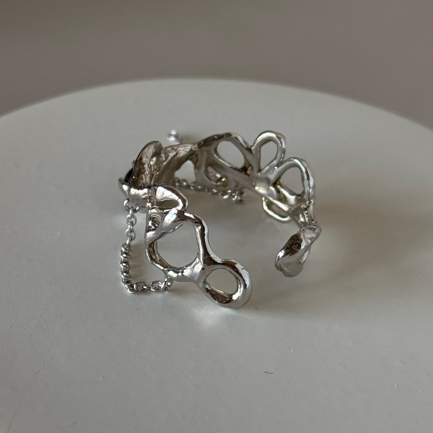 [ labradorite ] nuanced mesh silver [ free size ]