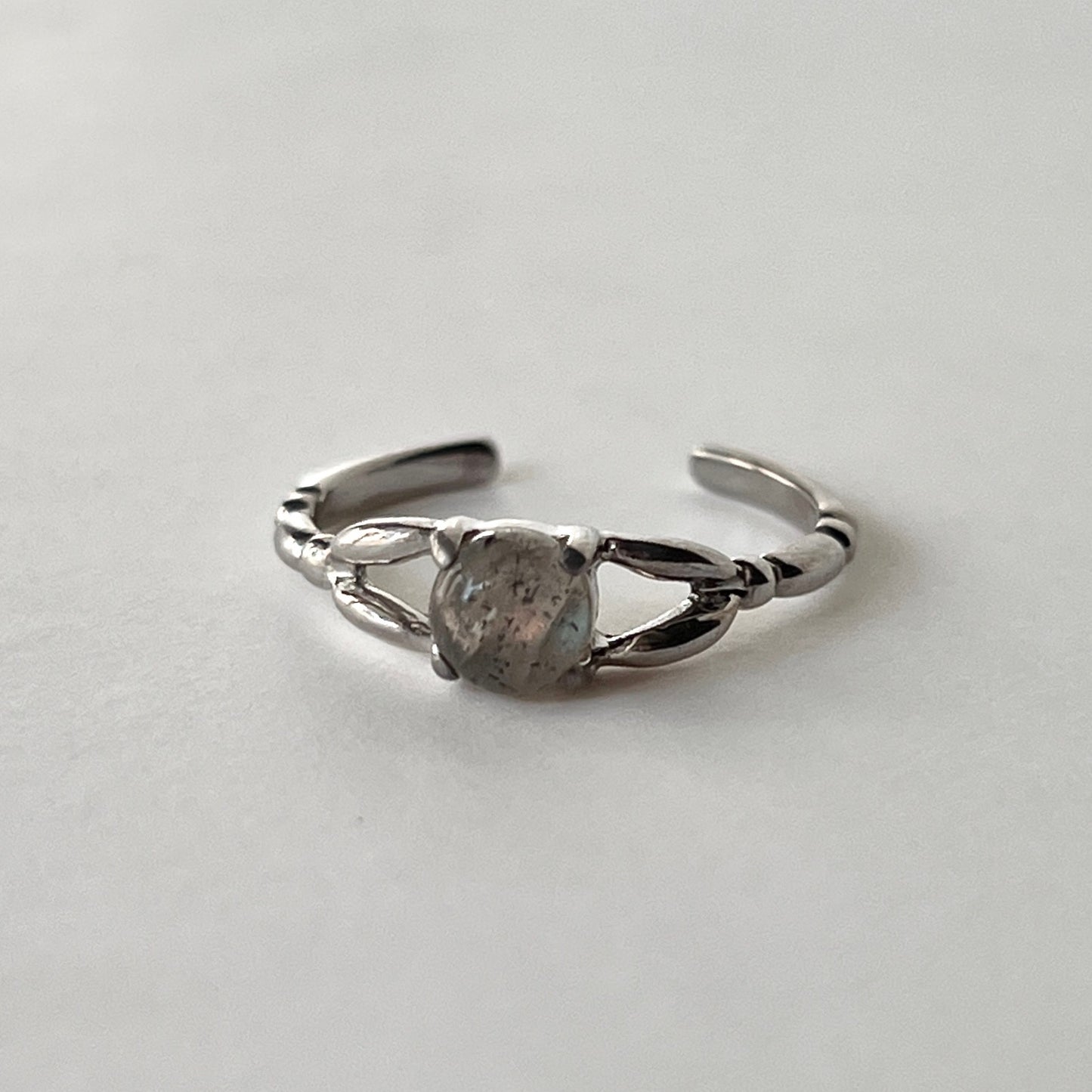 [ labradorite ] spring ring silver