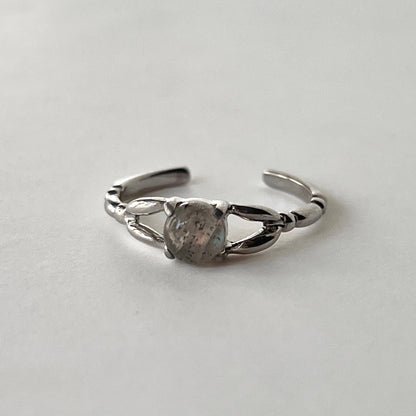 [ labradorite ] spring ring silver