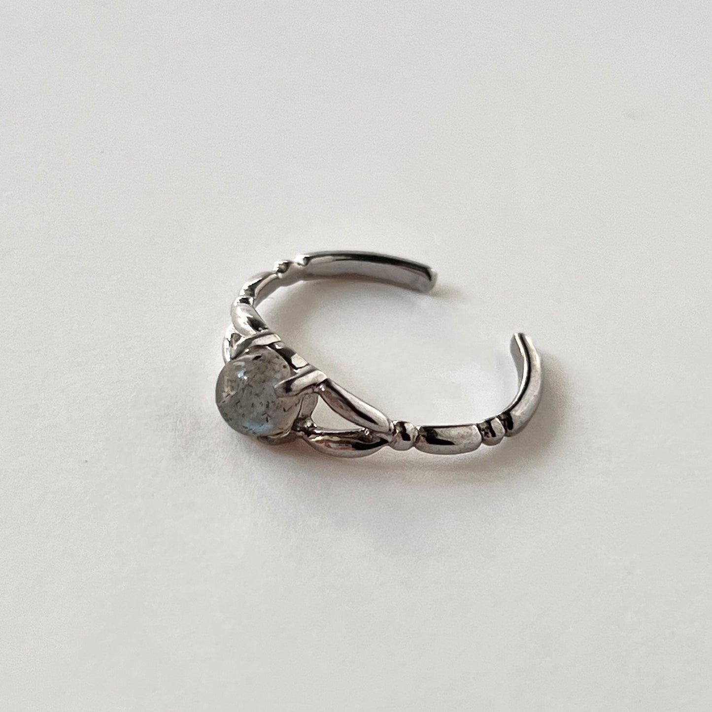 [ labradorite ] spring ring silver