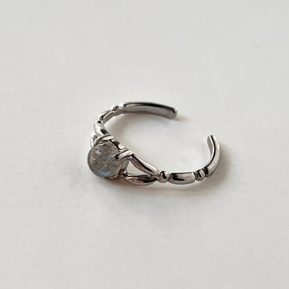[ labradorite ] spring ring silver