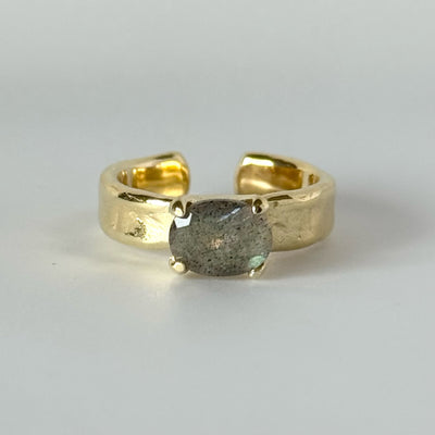 [ labradorite ] um gold ring