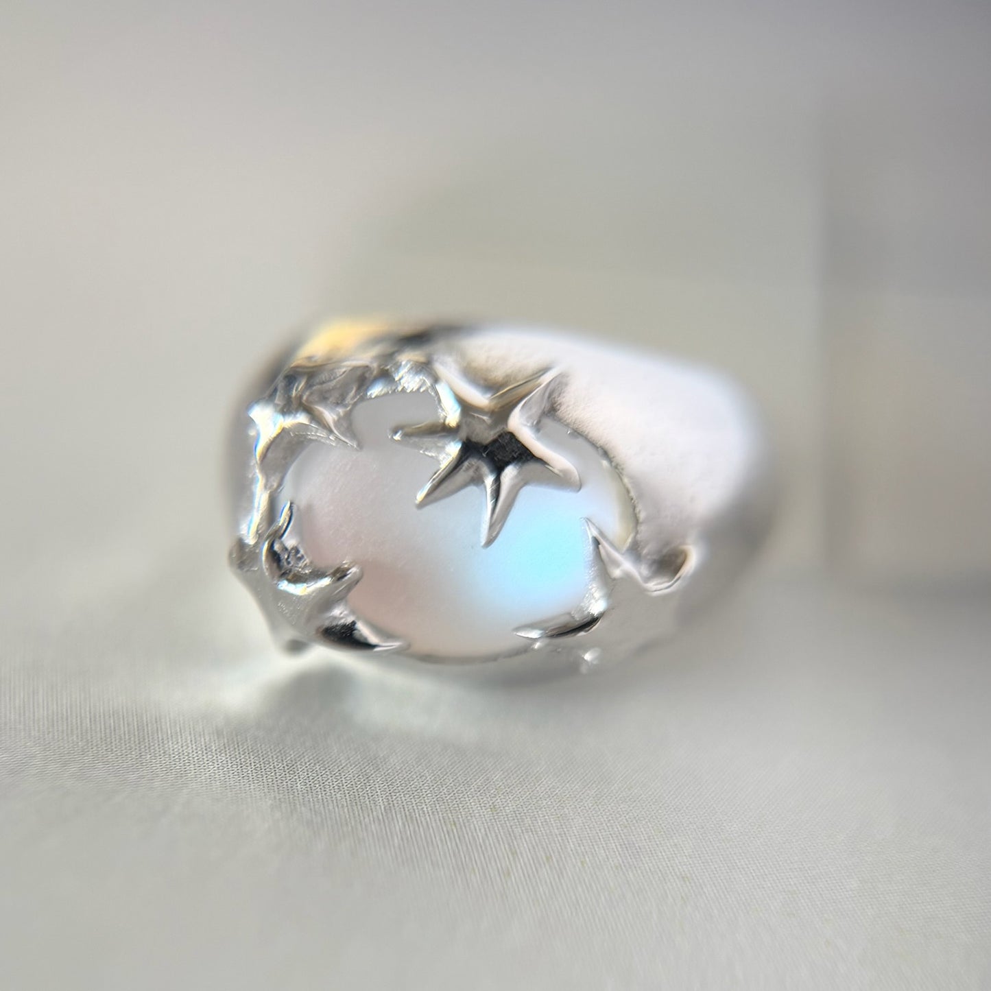 [ frost peach ] twinkle ring silver