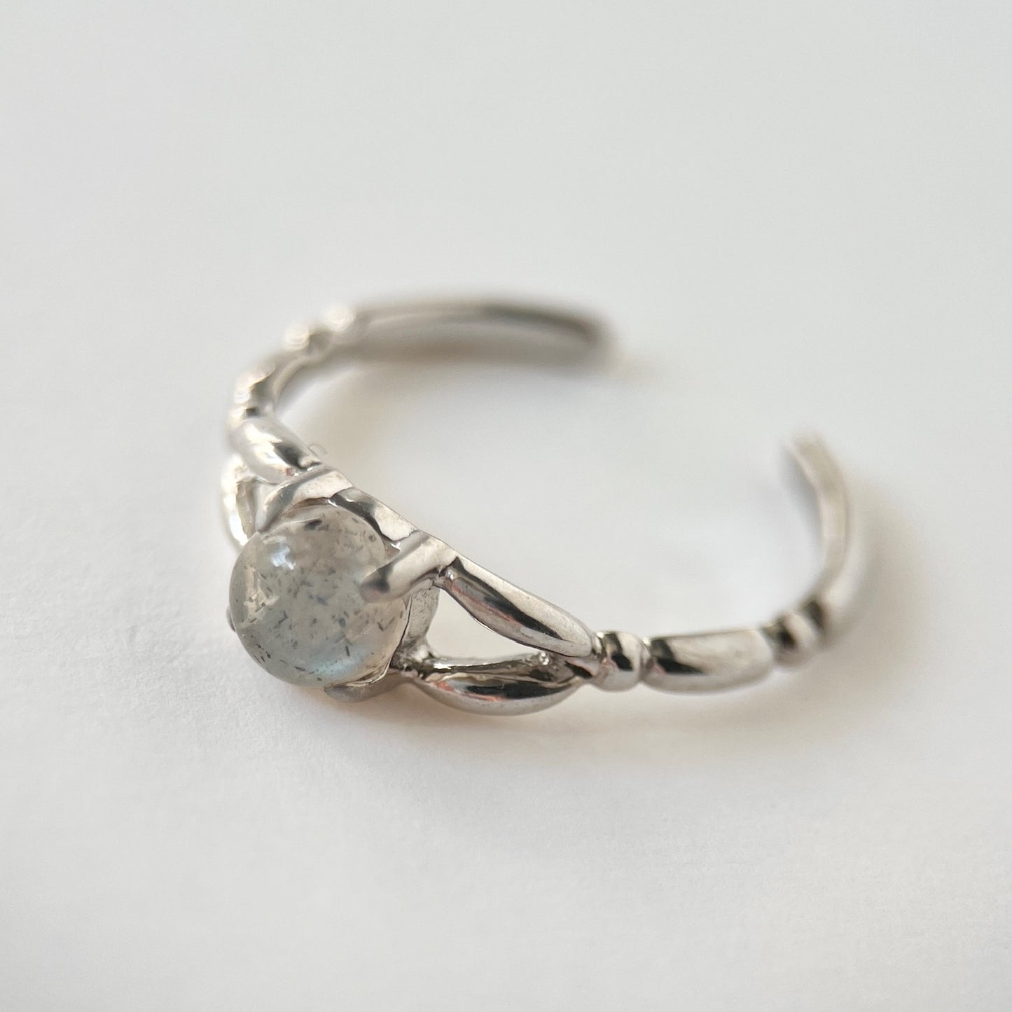 [ labradorite ] spring ring silver