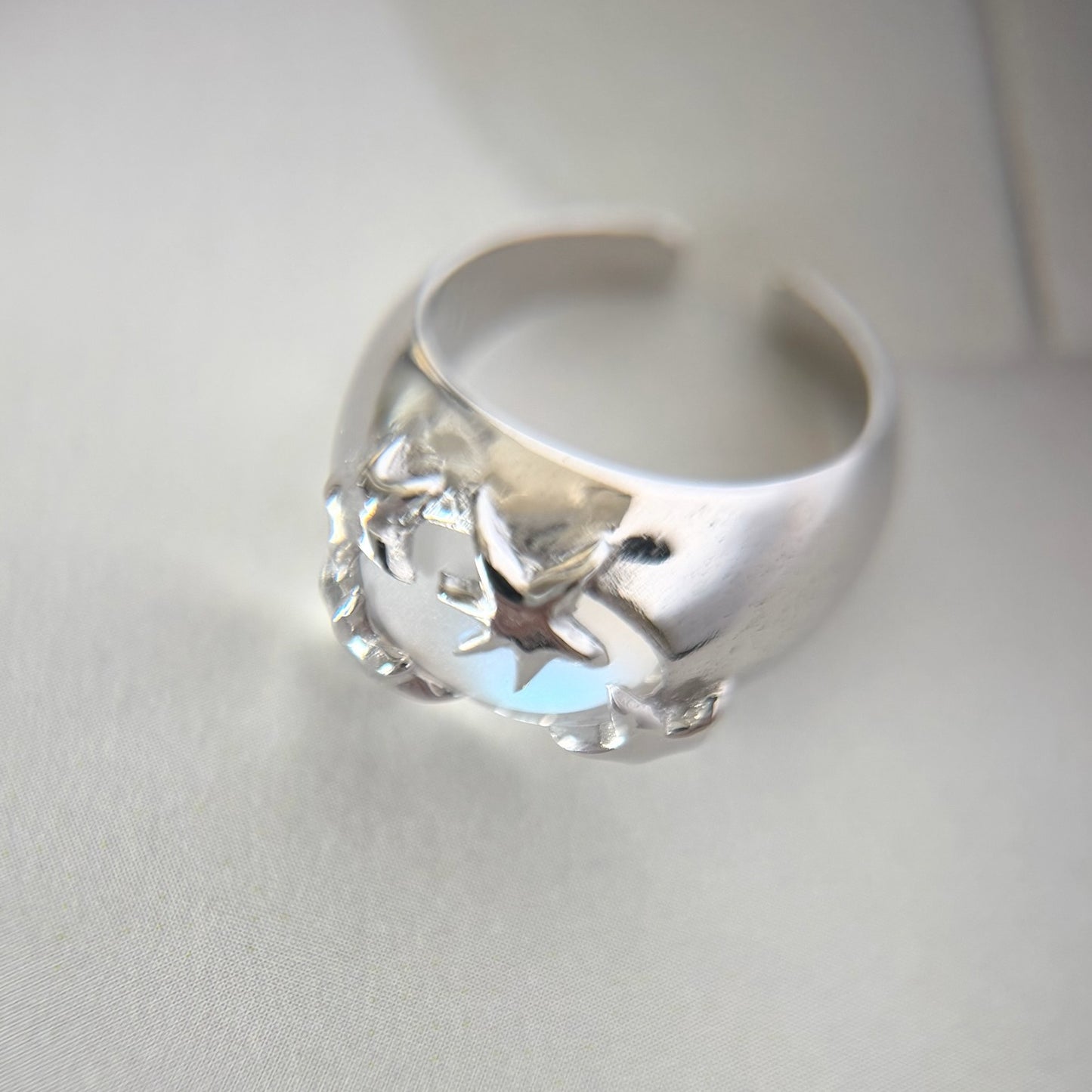 [ frost peach ] twinkle ring silver