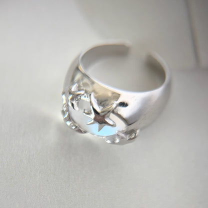 [ frost peach ] twinkle ring silver