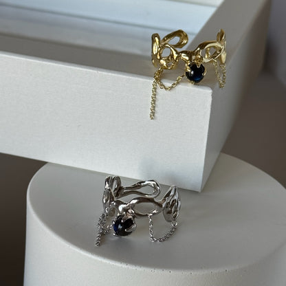 [ labradorite ] nuanced mesh gold [ free size ]