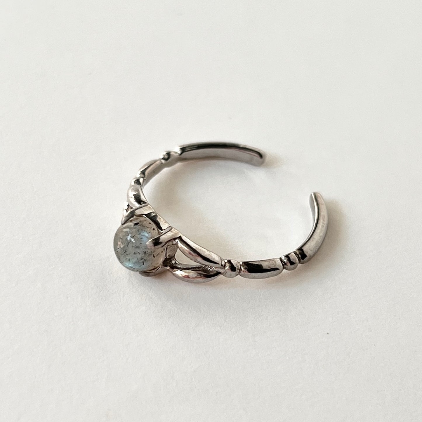 [ labradorite ] spring ring silver