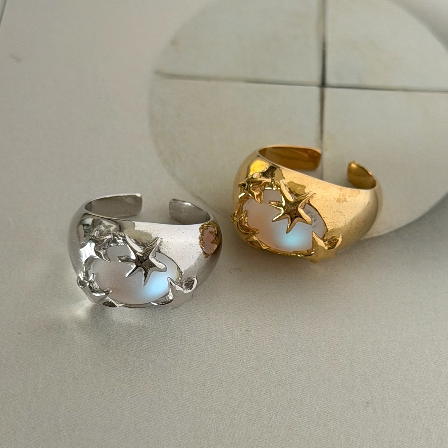 [ frost peach ] twinkle ring silver
