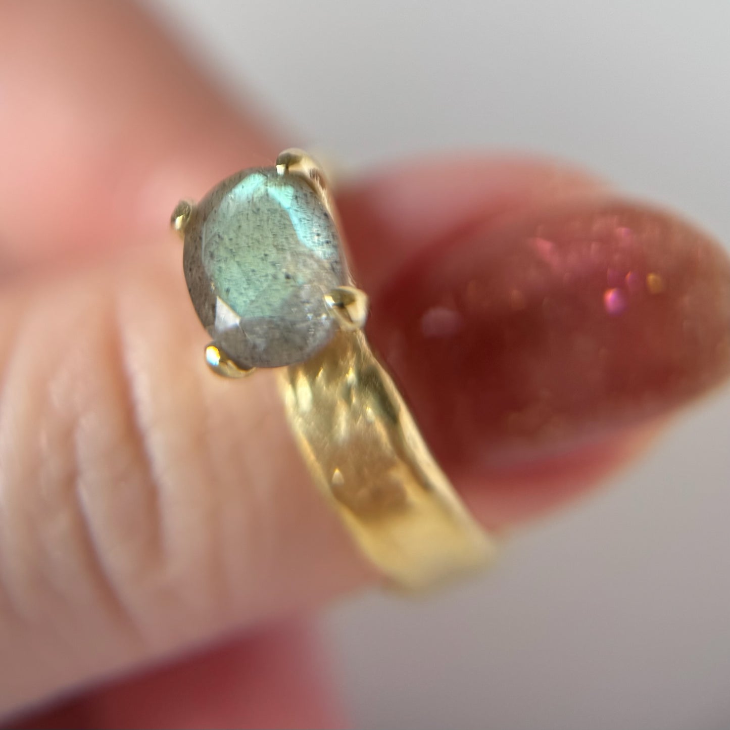 [ labradorite ] um gold ring [ free size ]