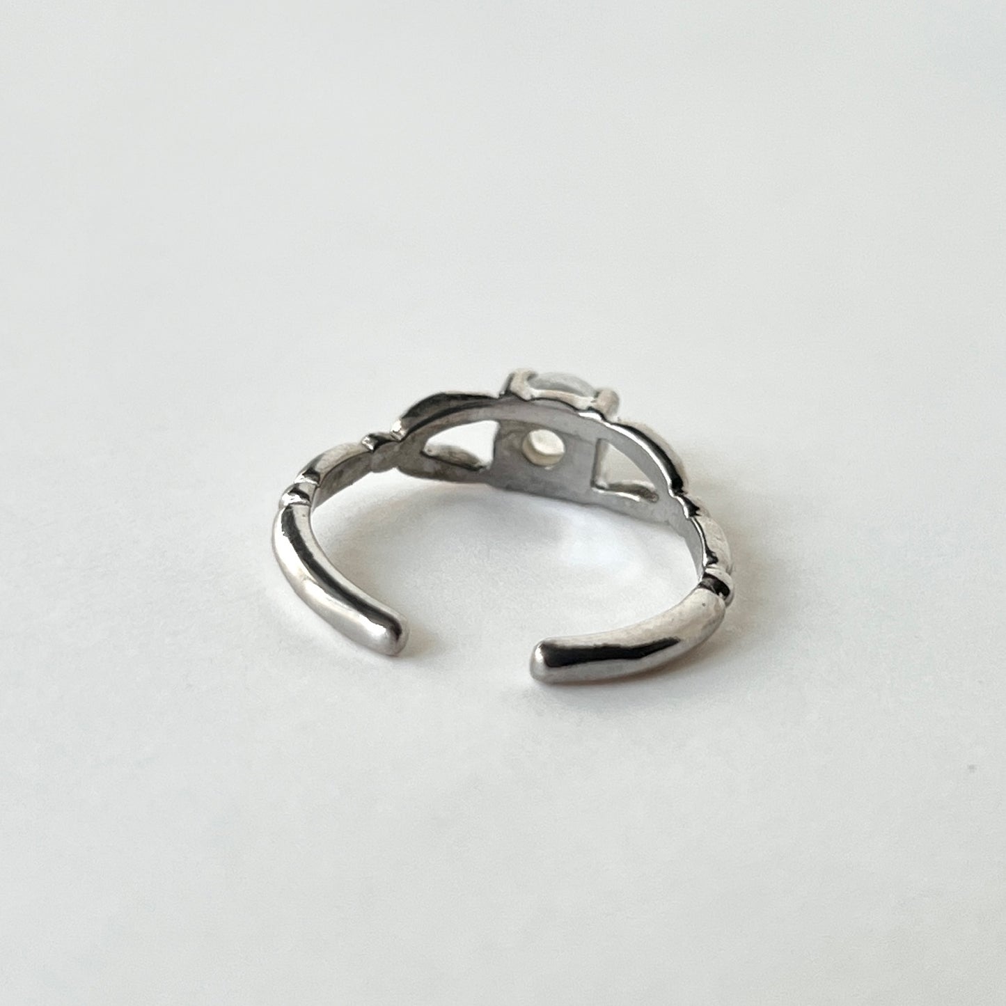 [ rainbow moon stone ] spring ring silver
