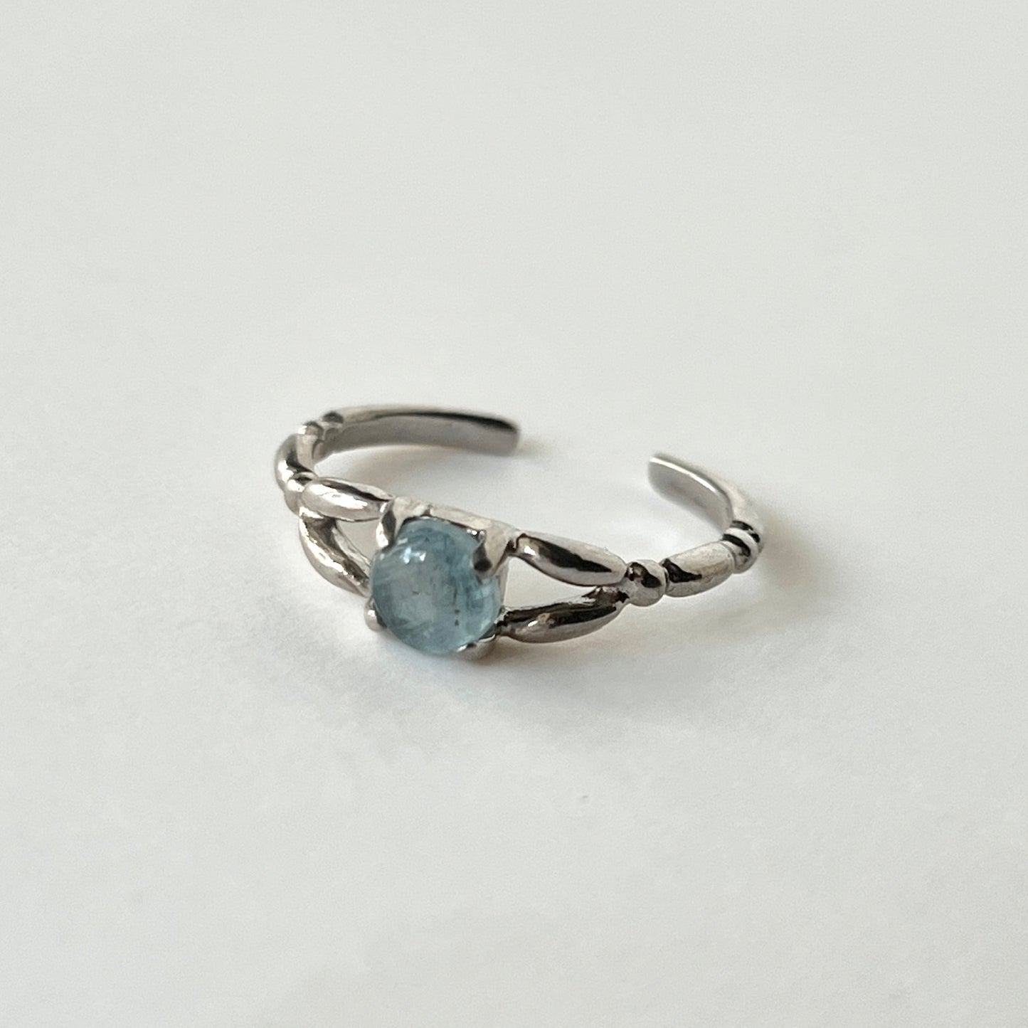 [ aqua kyanite ] spring ring silver