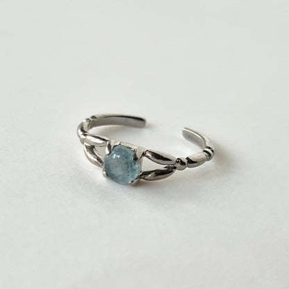 [ aqua kyanite ] spring ring silver