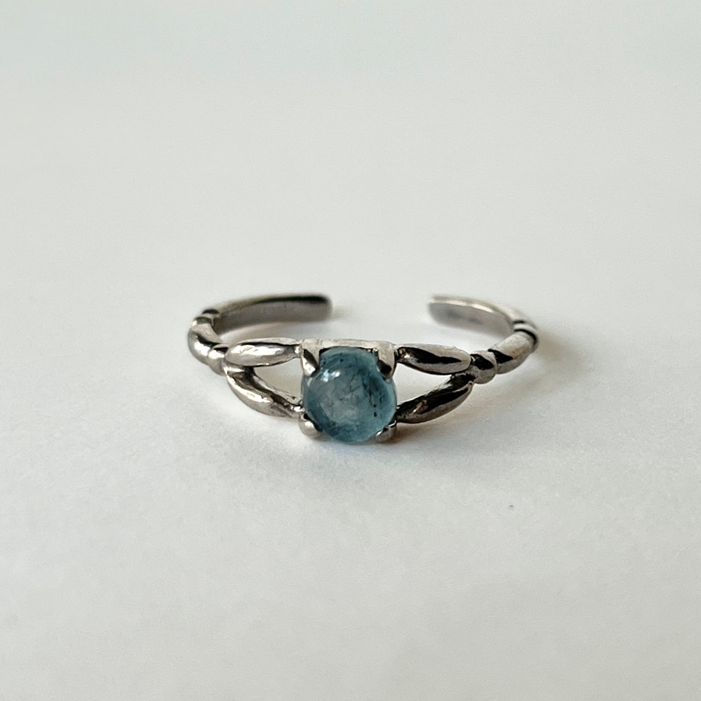 [ aqua kyanite ] spring ring silver